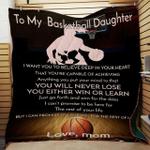 personalized to my basketball daughter quilt blanket from mom i can promise to love you for the