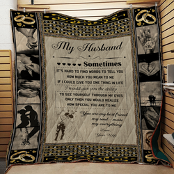 Personalized To My Husband From Wife ItS Hard To Find Words Quilt Blanket Great Customized Gifts For Birthday Christmas Thanksgiving Wedding ValentineS Day