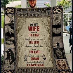 Personalized To My Wife From Husband You Are The First Thought Of Every Morning Quilt Blanket Great Customized Gifts For Birthday Christmas Thanksgiving Wedding ValentineS Day