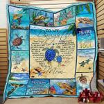 personalized turtle to my daughter from mom never forget how much i love you quilt blanket great