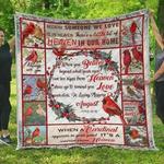 personalized when a cardinal appear in your yard its a visitor from heaven quilt blanket great
