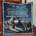 personalized wolf family to my son quilt blanket from mom i will always love you great customized
