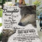 personalized wolf to my daughter from dad never forget that i love you quilt blanket great d2354256