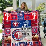 philadelphia phillies to my son love dad quilt blanket d2346821