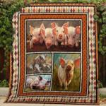 pig family quilt blanket great customized blanket gifts for birthday christmas thanksgiving
