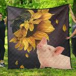 pig sunflower cl07110237mdq quilt blanket d2355544