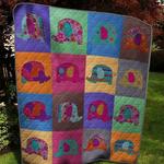 pink background elephant quilt blanket quilt d2324319