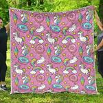 pink girly unicorn donut cl17100448mdq quilt blanket d2380682