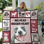 pitbull big head bigger heart quilt blanket great customized blanket gifts for birthday christmas