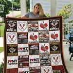 plumber its my job to play with nipples quilt blanket great customized gifts for birthday christmas