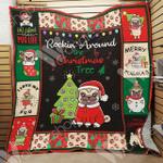 pug dog christmas hur quilt ay d2388936