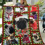 pug dogs christmas quilt blanket a115 d2322179