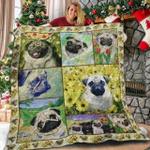 pug flowers epilogue x2412 3d customized quilt d2315124