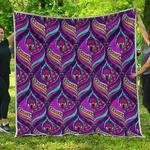 purple bohemian peacock feather cl17100484mdq quilt blanket d2380733