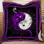 purple white dragon couple quilt kp25 d2384547