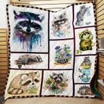 raccoon painting quilt blanket d2347327