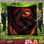 red and black fire dragon quilt blanket d2323806