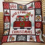 red truck bulldog have a paw some christmas quilt blanket great customized blanket gifts for