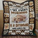 retriever 3d customized quilt i see every morning tuh107246 plen2407 d2313294