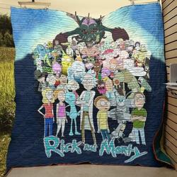 Rick And Morty Characters Quilt Blanket Fan Made
