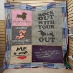 rock out wth your dachshund out quilt d2386339