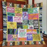running life is better in running shoes quilt blanket great customized blanket gifts for birthday