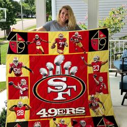 San Francisco 49Ers Football Players Quilt Blanket Great Customized Blanket Gifts For Birthday Christmas Thanksgiving
