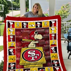 San Francisco 49Ers Snoopy Quilt Blanket Great Customized Blanket Gifts For Birthday Christmas Thanksgiving
