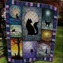 Shadow Cat Quilt Blanket  Quilt