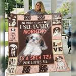 shih tzu dog 3d customized quilt tuh43222 plen2407 d2313761