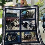 siberian husky with the jeep quilt blanket great customized blanket gifts for birthday christmas