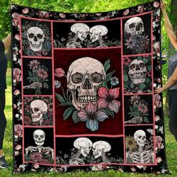 Skull Bi070804C Quilt Blanket