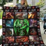 skull cross green dragon quilt blanket great customized blanket gifts for birthday christmas