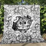 skull heart premium quilt blanket size throw twin queen king super king d2318526