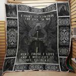 skull i fight to control the evil in me quilt blanket great customized gifts for birthday christmas