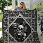skull pattern quilt blanket great customized gifts for birthday christmas thanksgiving perfect