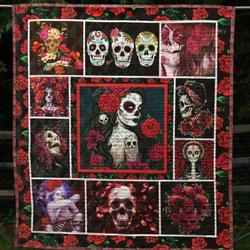 Skull Quilt Blanket Ver 79  Quilt