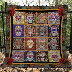 Skull Quilt Blanket Ver 80  Quilt