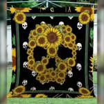 skull sunflower clm1510110 quilt blanket d2355895