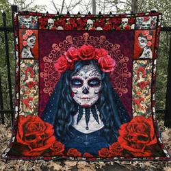 Skull Tu120712A Quilt Blanket
