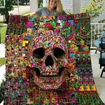 smiling colorful skull kl2409132cl quilt blanket d2318446