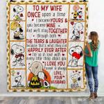 snoopy i love you forever always husband to wife premium quilt blanket family in english d2375576