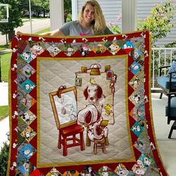 Snoopy Triple Self Portrait Quilt Blanket  Quilt