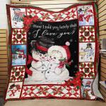 snowman christmas have i told you lately that i love you quilt blanket great customized blanket