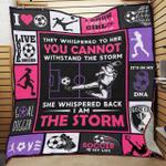 soccer she whispered back i am the storm quilt blanket great customized blanket gifts for birthday