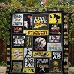 Softball Born To Play Quilt Blanket Dhc31121220Td