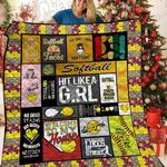 softball hit like a girl quilt blanket great customized blanket gifts for birthday christmas