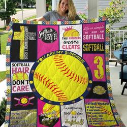 Softball It Is A Threaded Yellow Gift From God Quilt Blanket Great Customized Gifts For Birthday Christmas Thanksgiving Perfect Gifts For Softball Lover