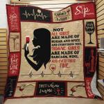 some girls are made of sarcasm wine and everything fine quilt blanket great customized blanket