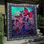 sparkling butterfly with flowers pkd2006100 quilt blanket d2356191